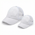Mommy & Me Washed Cotton Twill Mesh Pony Cap with Criss-Cross Elastic Band Bundle