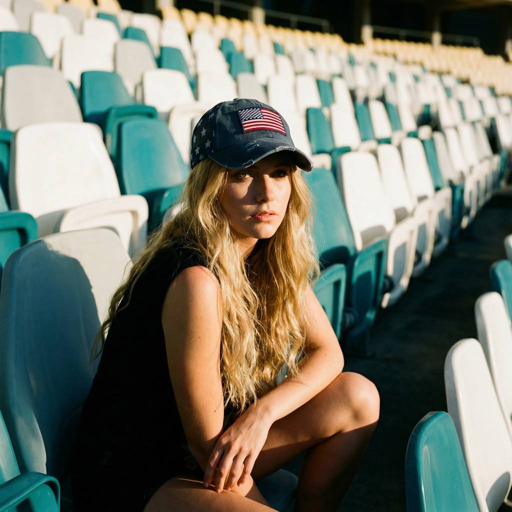 4th of July American Flag Baseball Cap with Watermark Star Mesh for Unisex unisex hat baseball hat