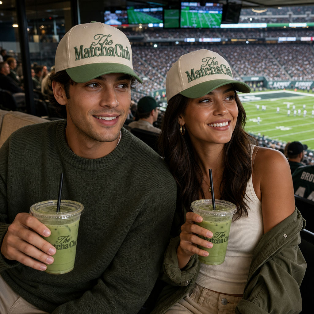 Matcha Club Embroidered Trucker Hat for Men and Women