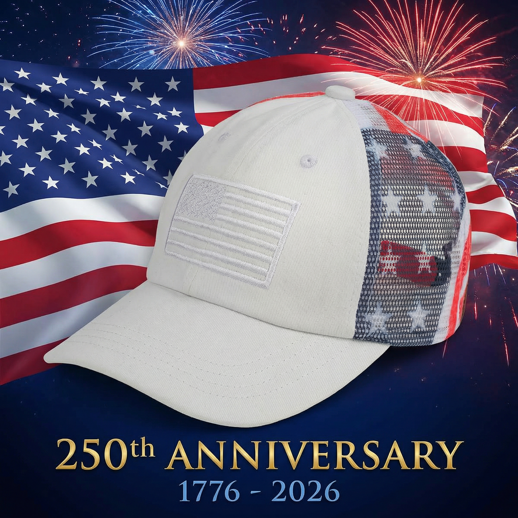 Embroidered USA Flag Snapback Cap
