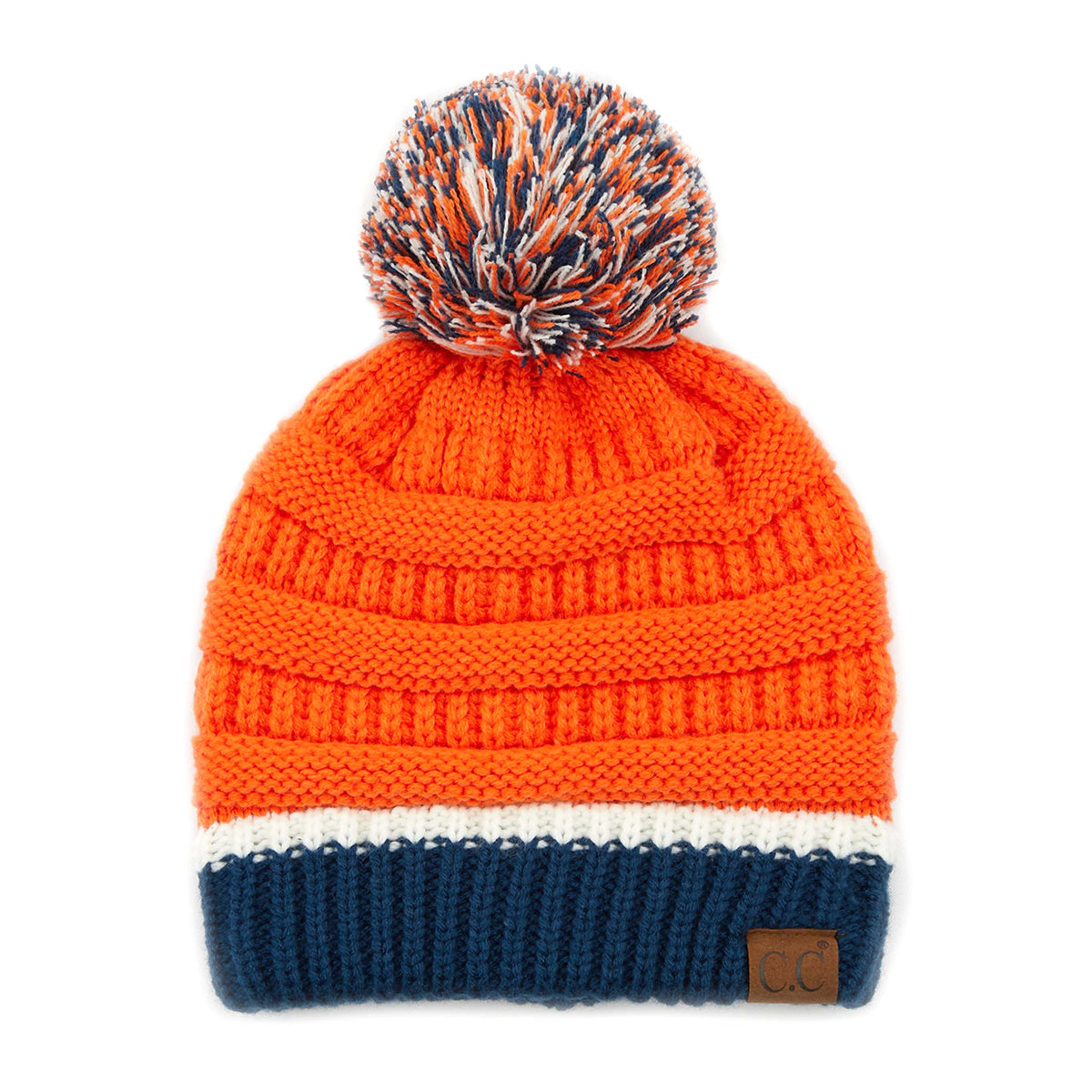 C.C Team Color Ribbed Pom Beanie