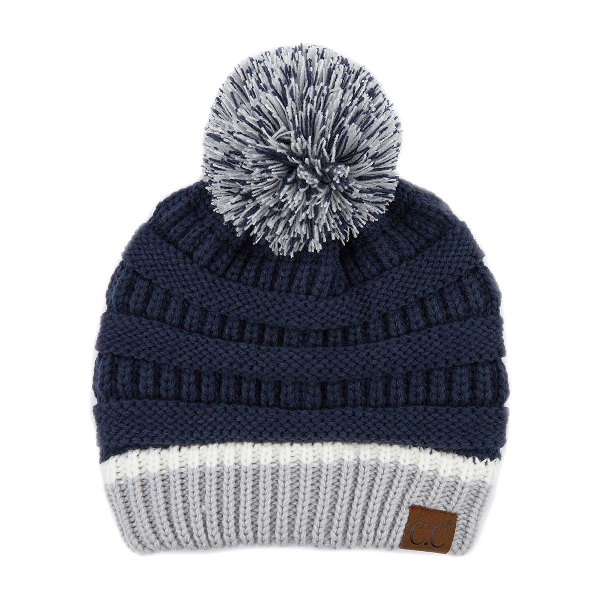 C.C Team Color Ribbed Pom Beanie