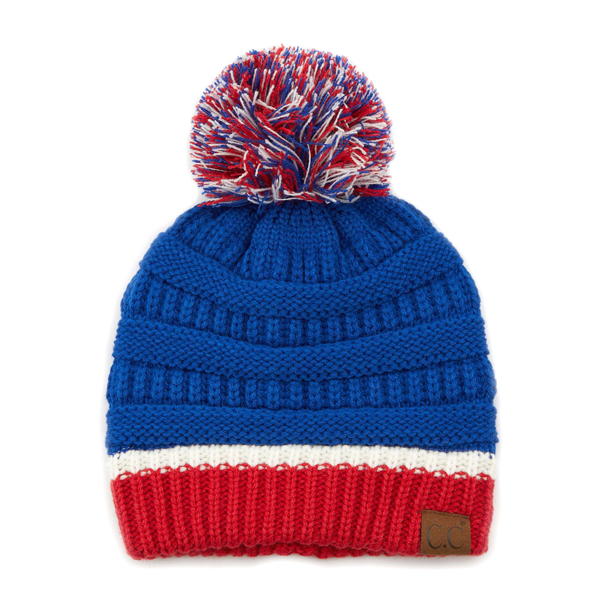 C.C Team Color Ribbed Pom Beanie