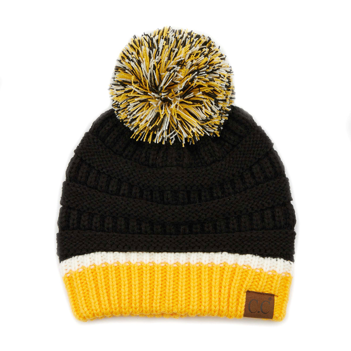 C.C Team Color Ribbed Pom Beanie