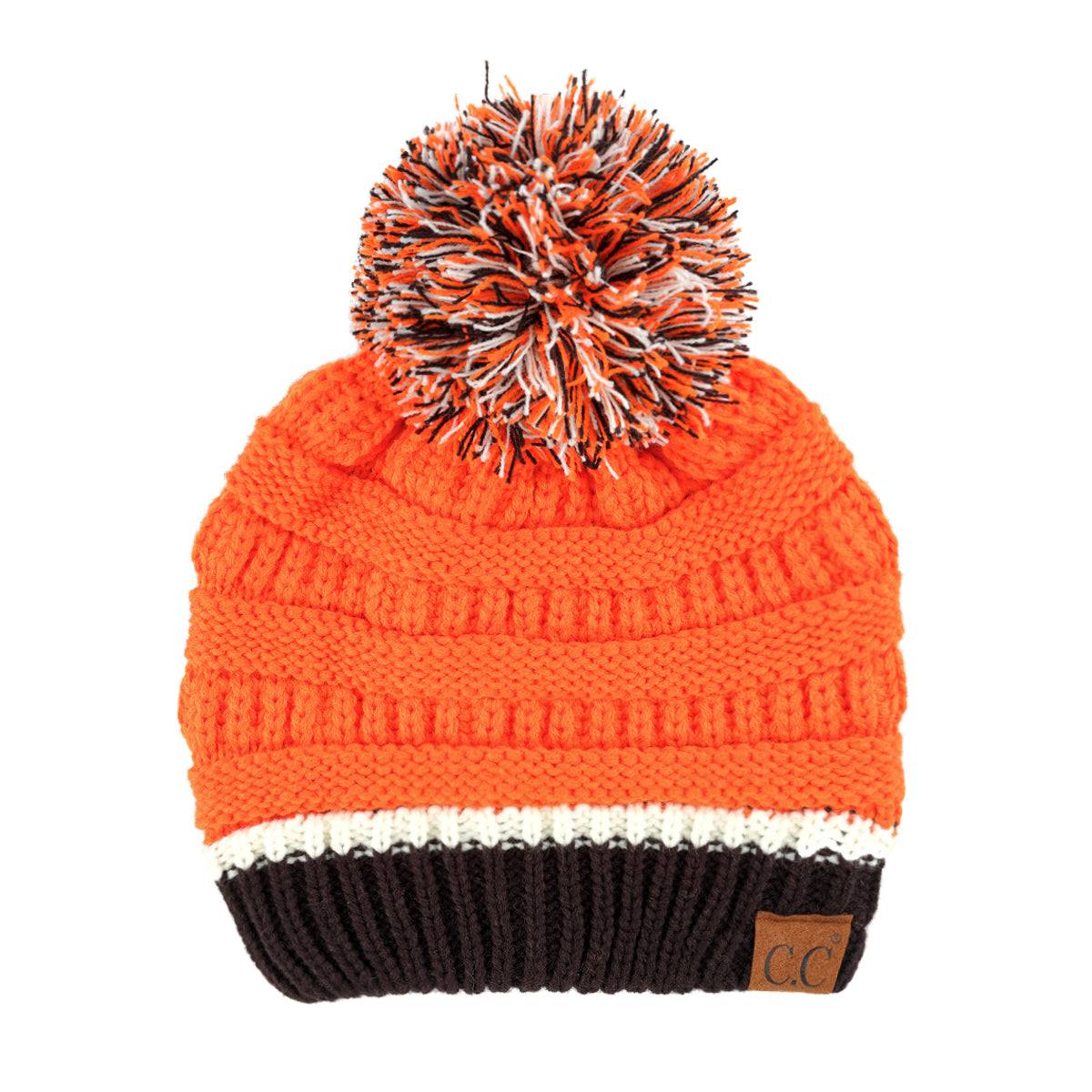 C.C Team Color Ribbed Pom Beanie