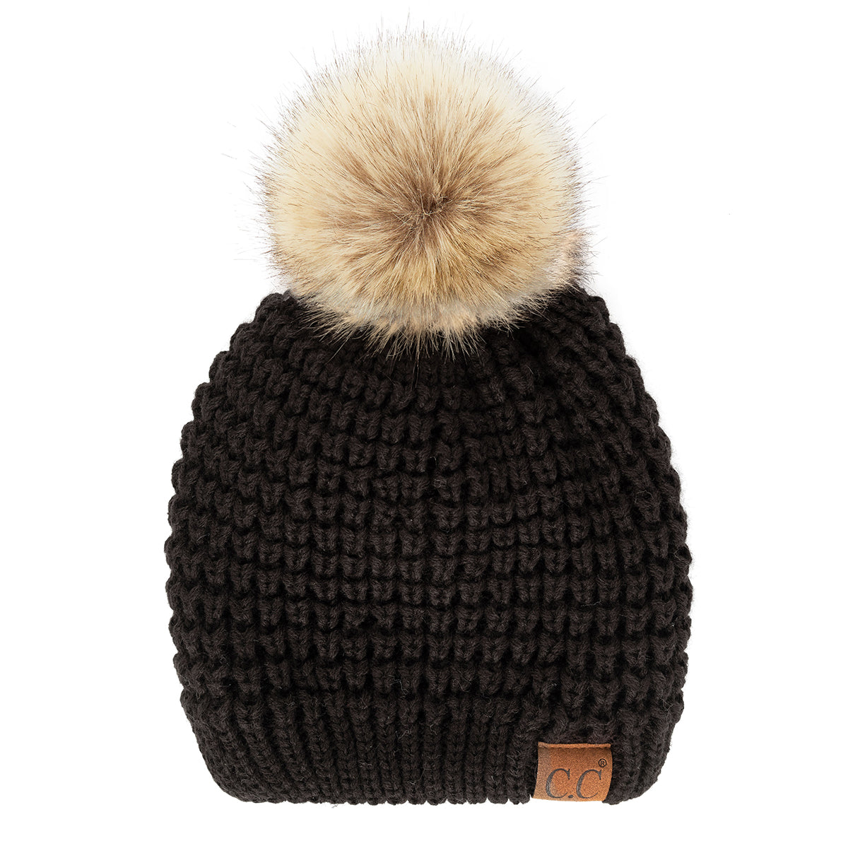 C.C Waffle Knit Pom Beanie