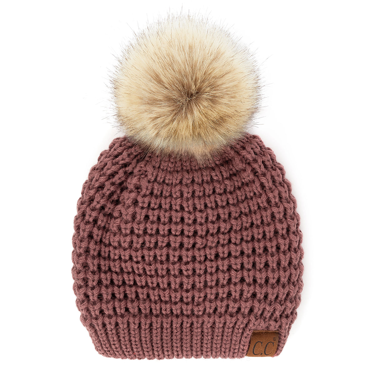 C.C Waffle Knit Pom Beanie