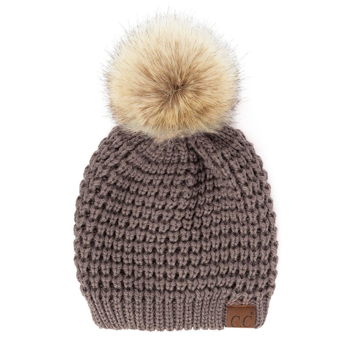 C.C Waffle Knit Pom Beanie