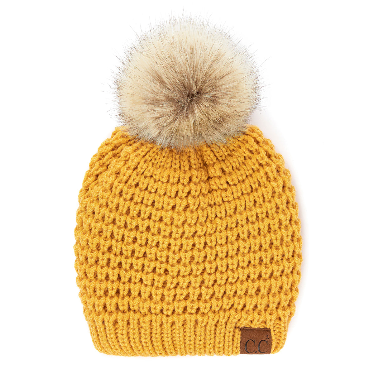 C.C Waffle Knit Pom Beanie