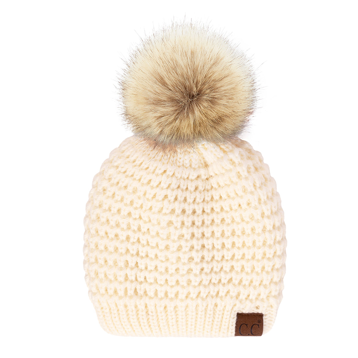 C.C Waffle Knit Pom Beanie