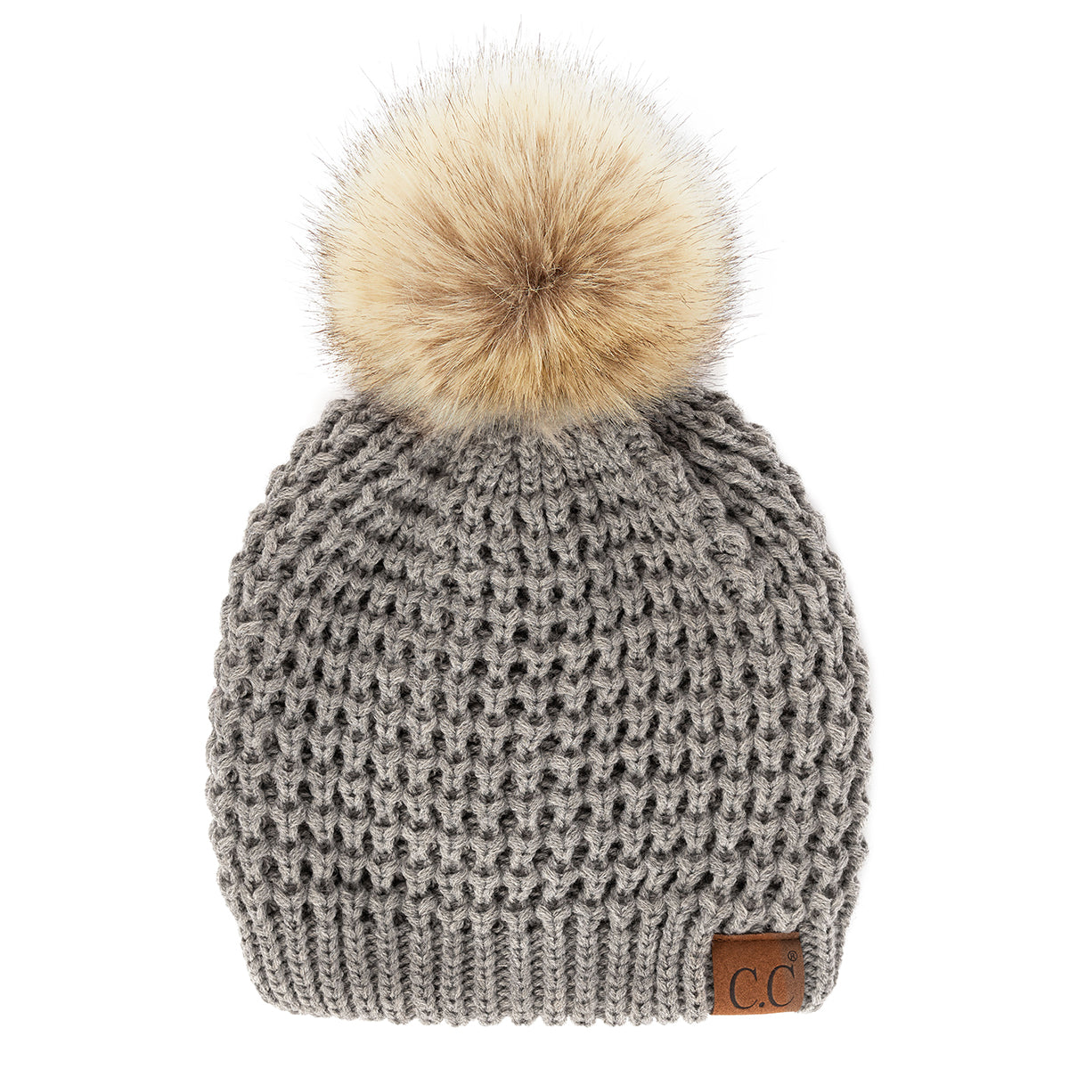 C.C Waffle Knit Pom Beanie