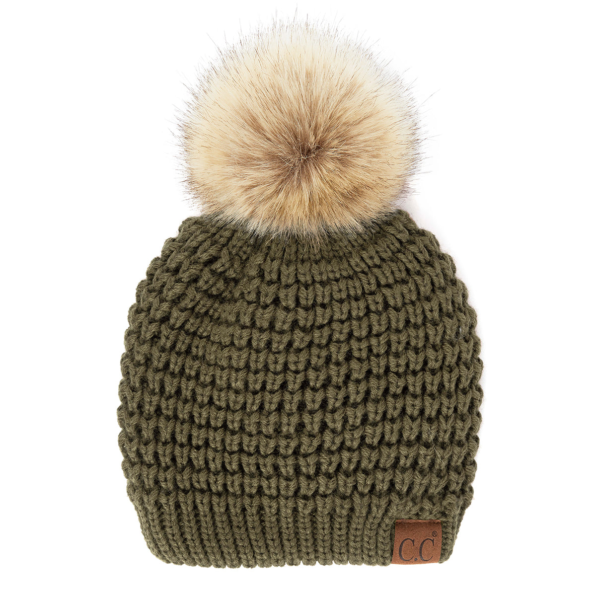 C.C Waffle Knit Pom Beanie