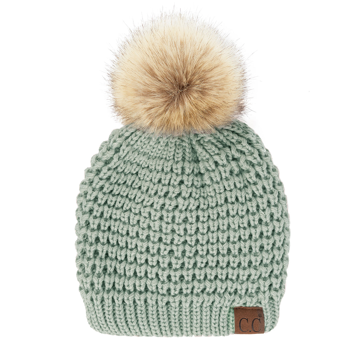 C.C Waffle Knit Pom Beanie