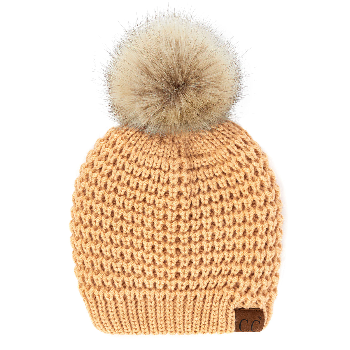C.C Waffle Knit Pom Beanie
