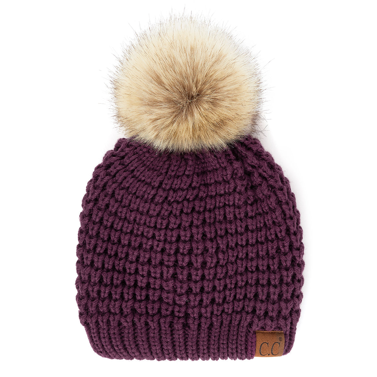 C.C Waffle Knit Pom Beanie