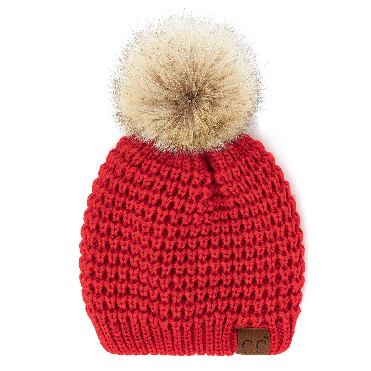 C.C Waffle Knit Pom Beanie