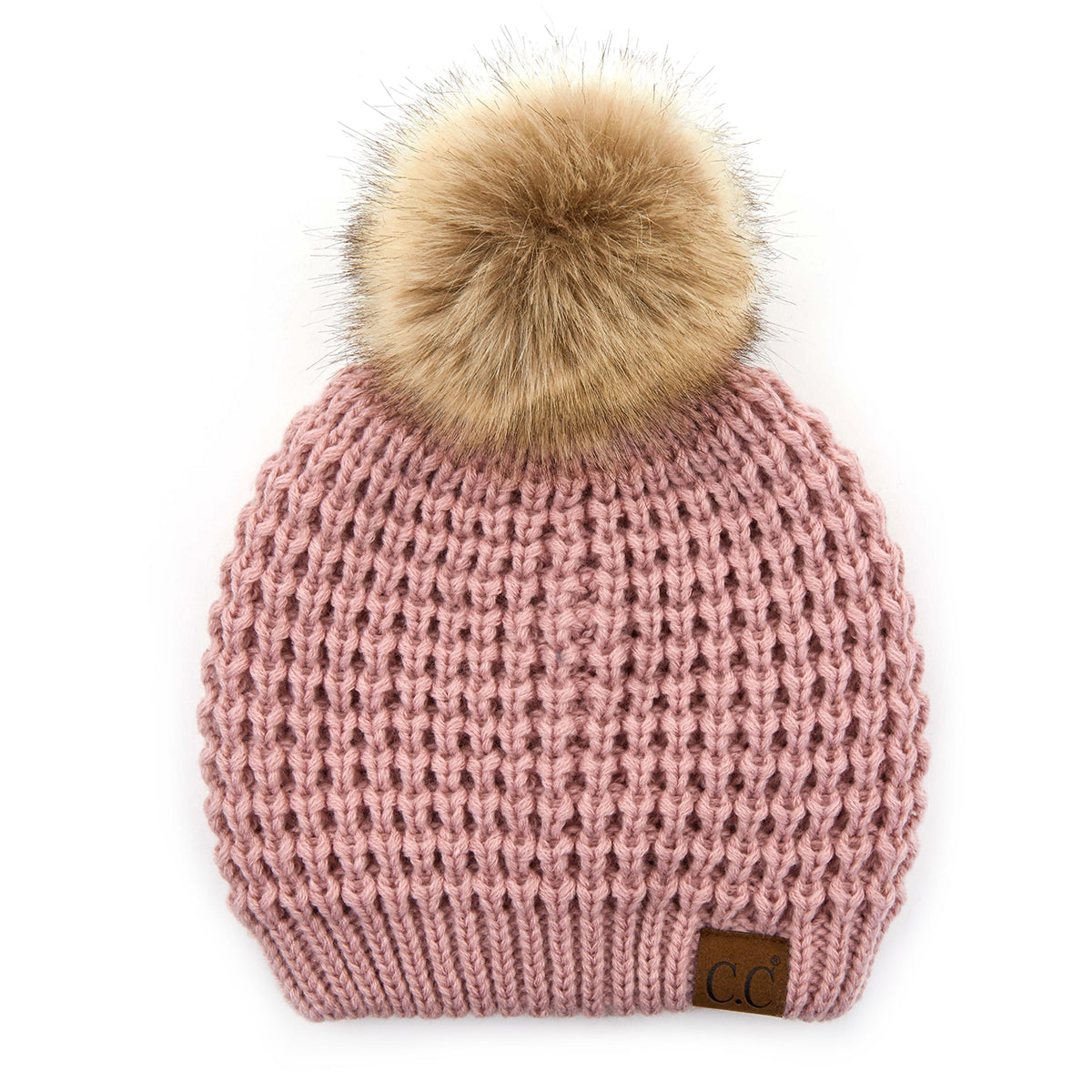 C.C Waffle Knit Pom Beanie