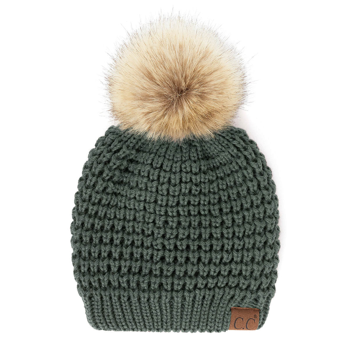 C.C Waffle Knit Pom Beanie