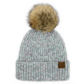 C.C Ribbed Knit Faux Fur Pom Beanie