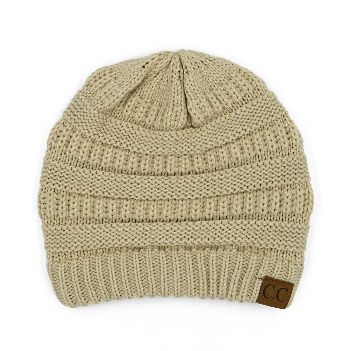 C.C Cable Knit Ribbed Beanie