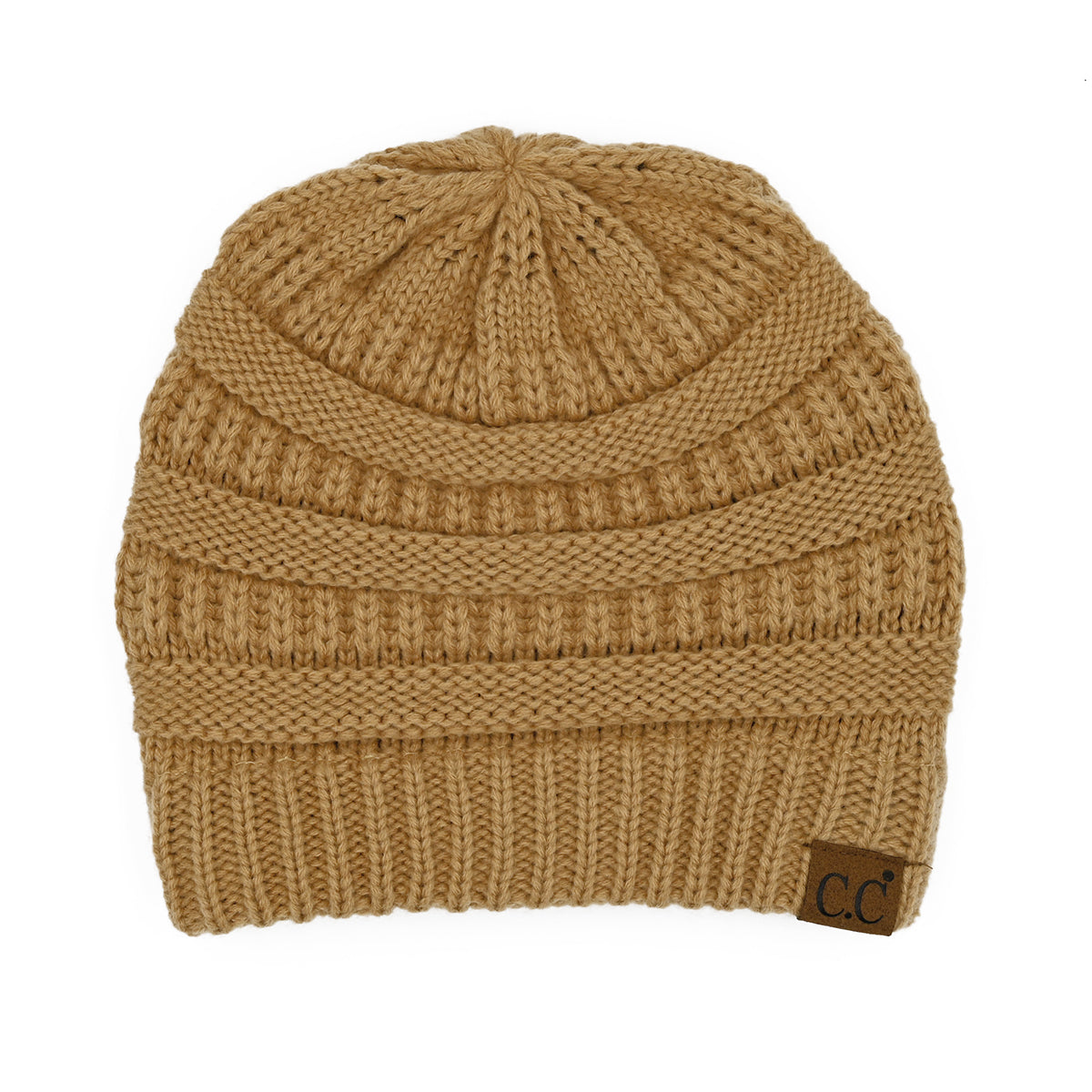 C.C Cable Knit Ribbed Beanie