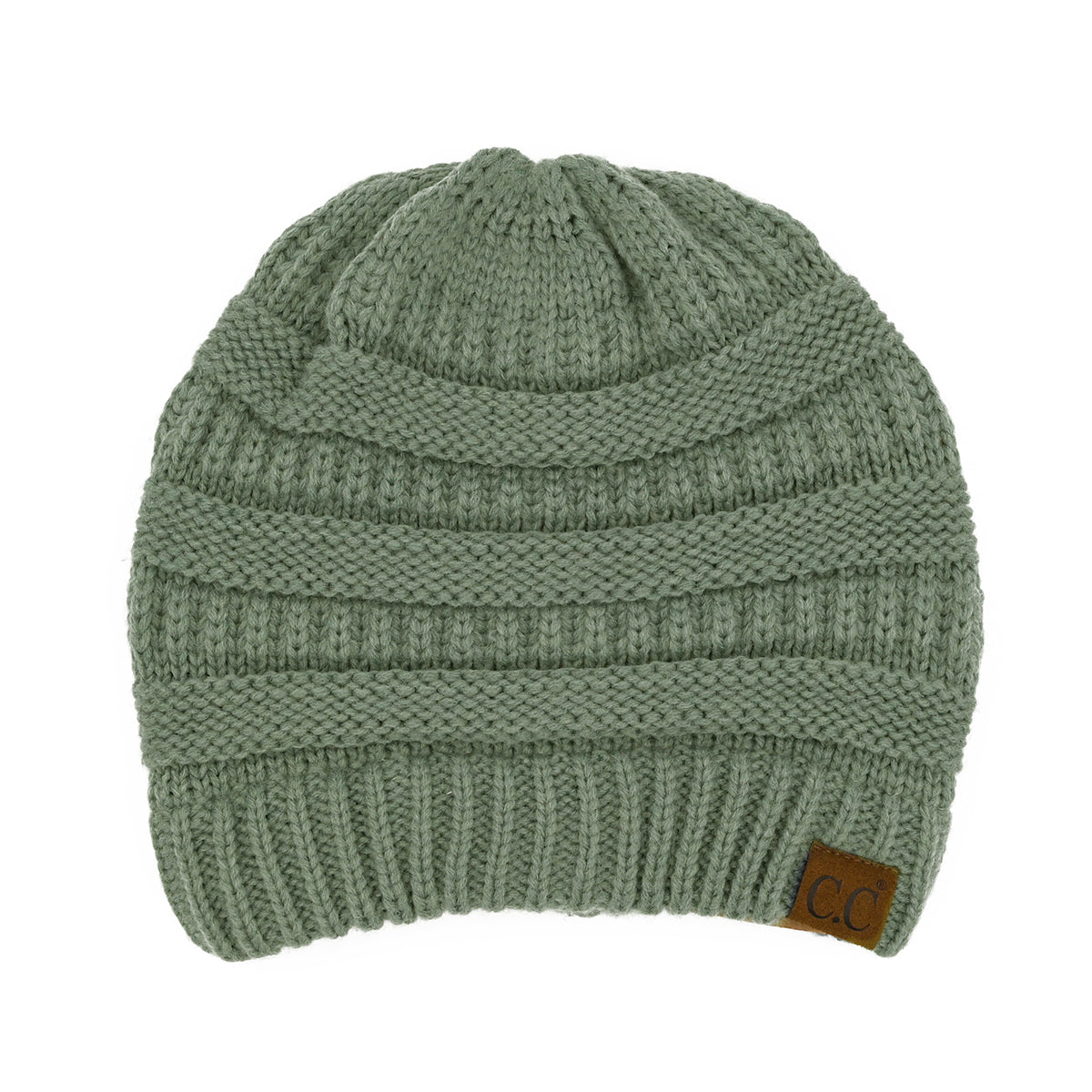 C.C Cable Knit Ribbed Beanie