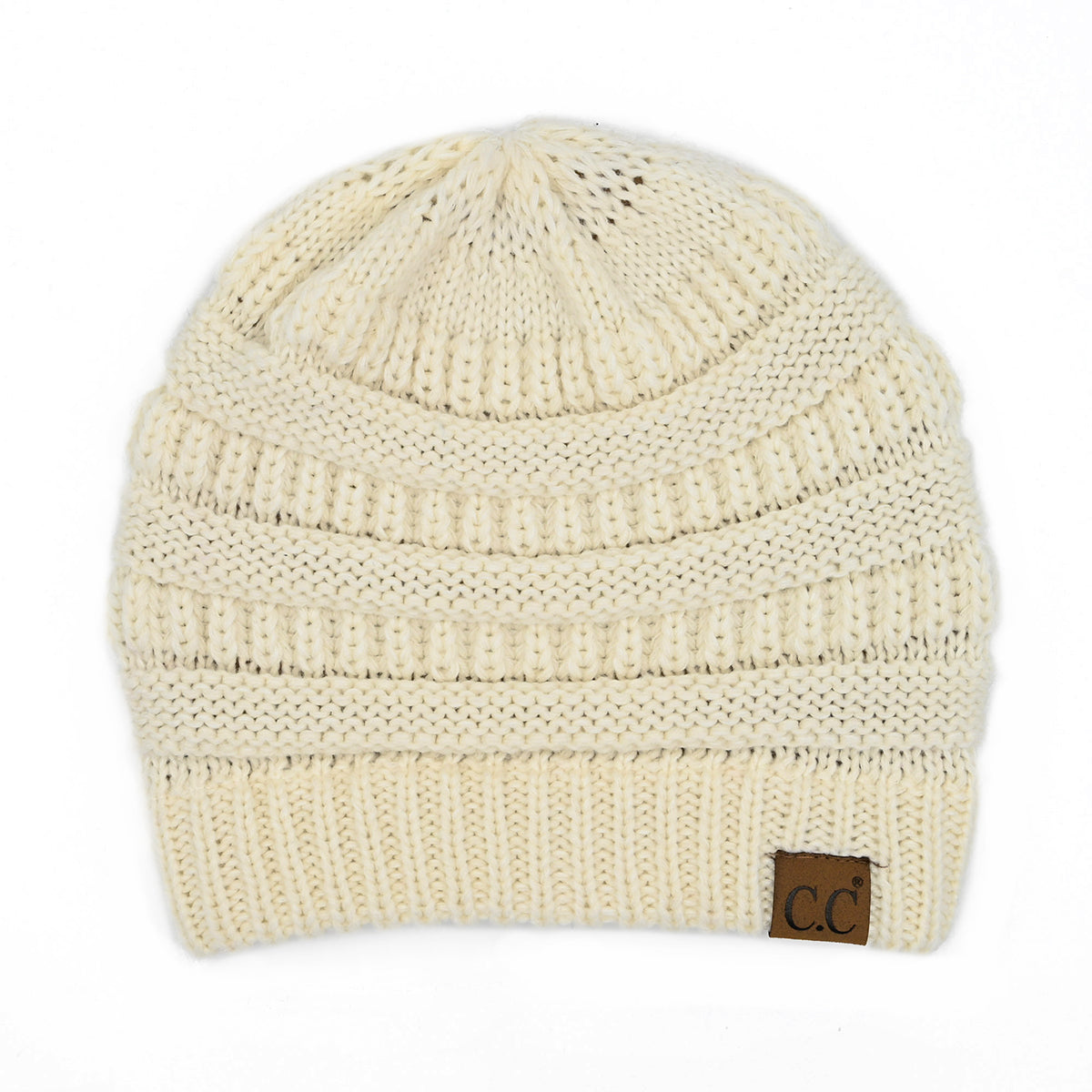 C.C Cable Knit Ribbed Beanie