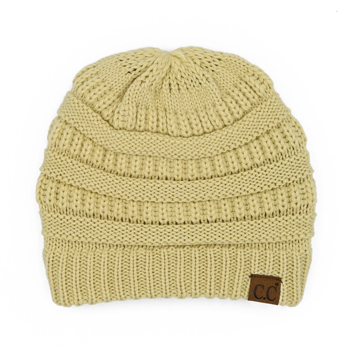 C.C Cable Knit Ribbed Beanie
