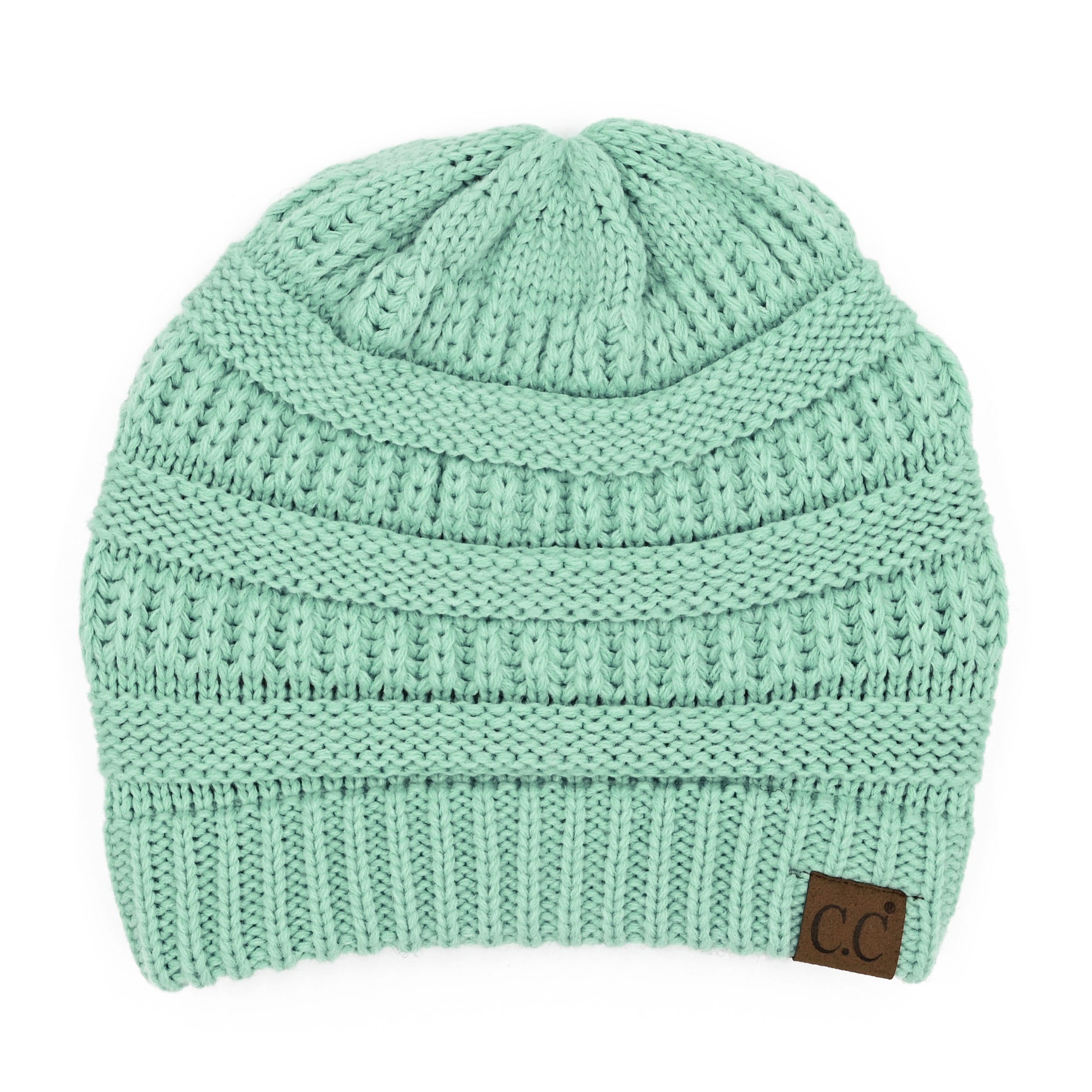 C.C Cable Knit Ribbed Beanie
