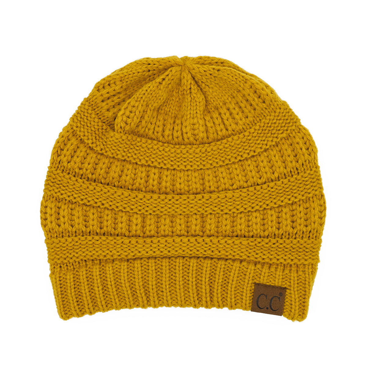 C.C Cable Knit Ribbed Beanie