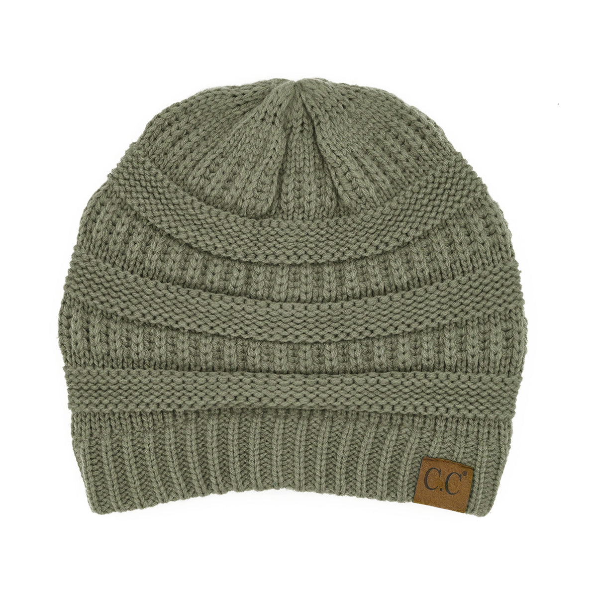 C.C Cable Knit Ribbed Beanie