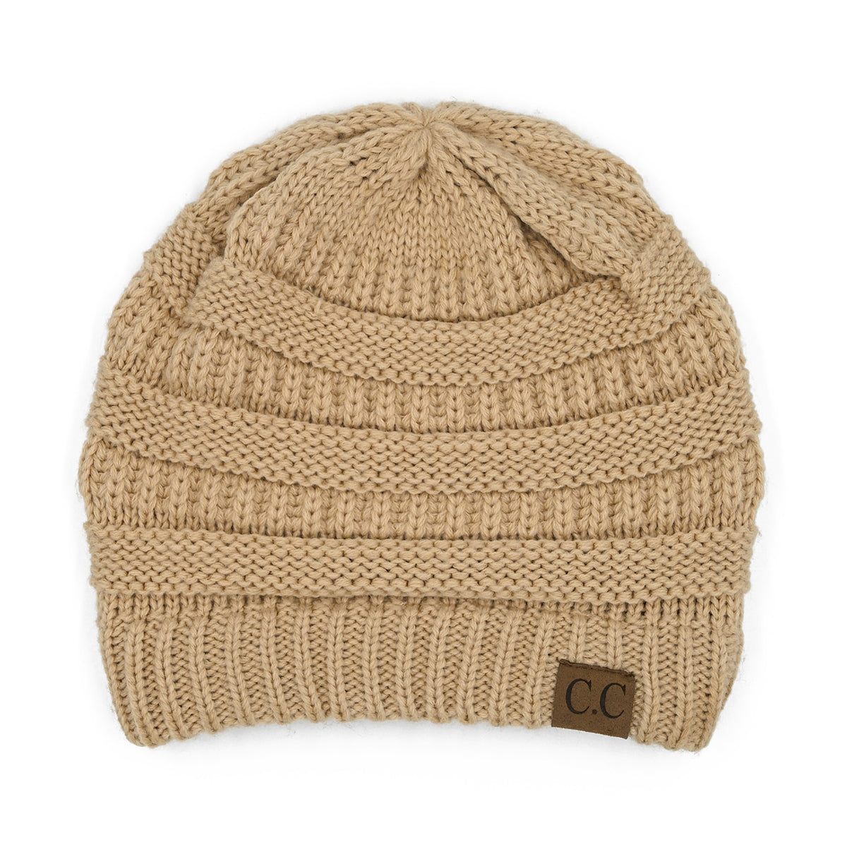 C.C Cable Knit Ribbed Beanie