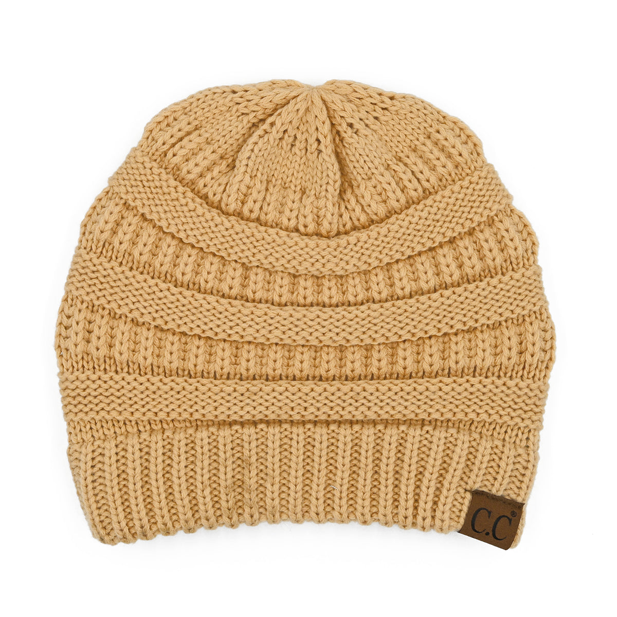 C.C Cable Knit Ribbed Beanie