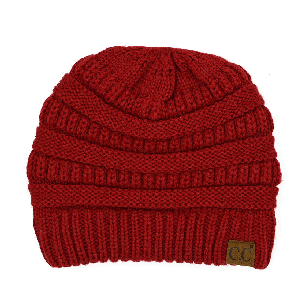 C.C Cable Knit Ribbed Beanie