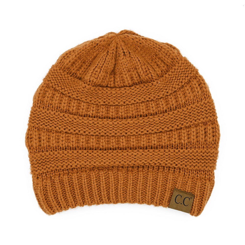 C.C Cable Knit Ribbed Beanie