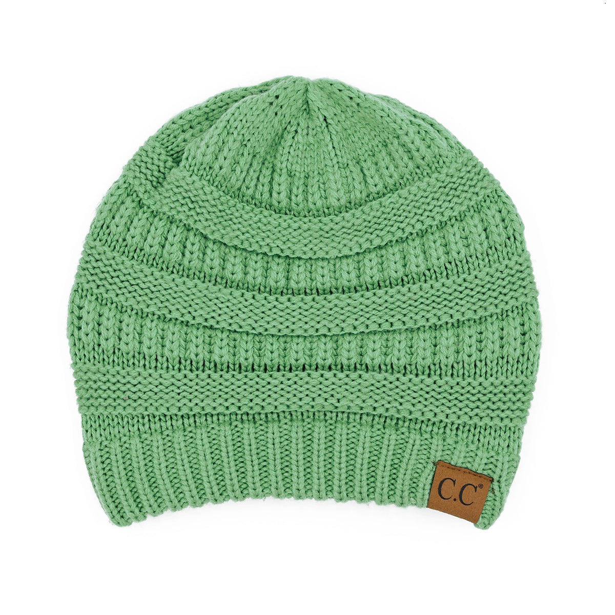 C.C Cable Knit Ribbed Beanie
