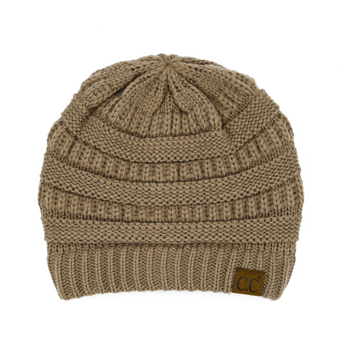 C.C Cable Knit Ribbed Beanie