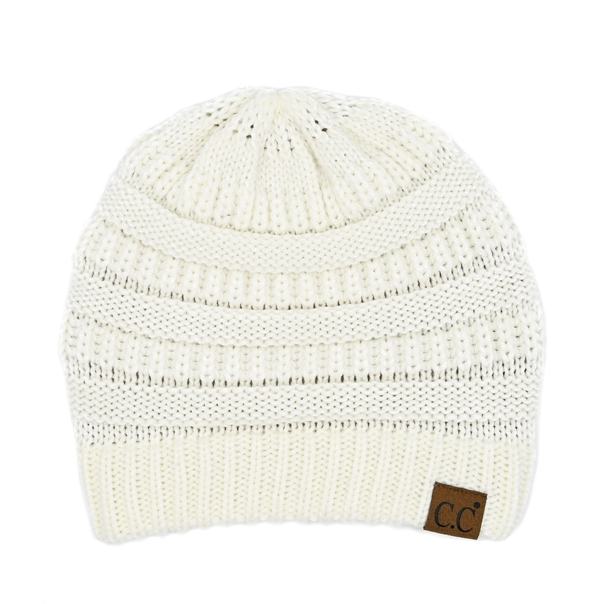 C.C Cable Knit Ribbed Beanie