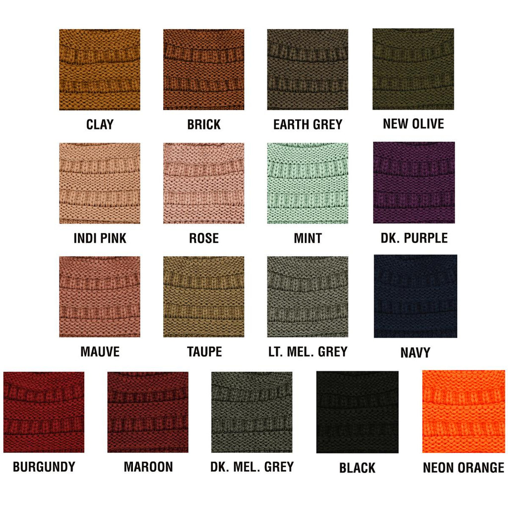 C.C Ribbed Knit Beanie with Ultra-Soft Fuzzy Lining