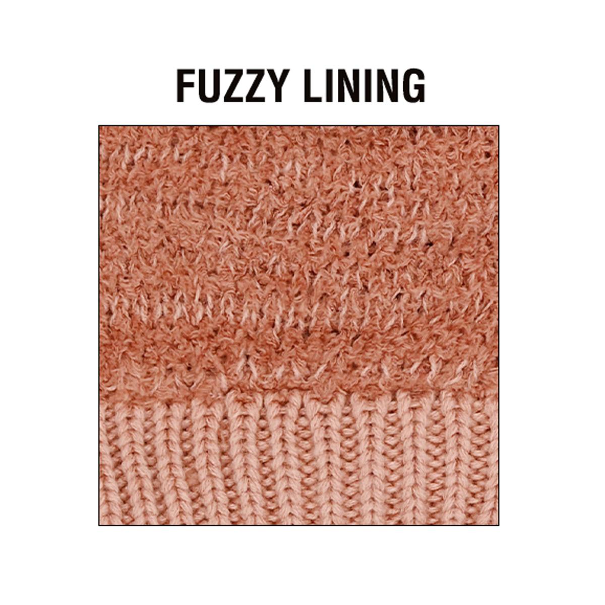 C.C Ribbed Knit Beanie with Ultra-Soft Fuzzy Lining