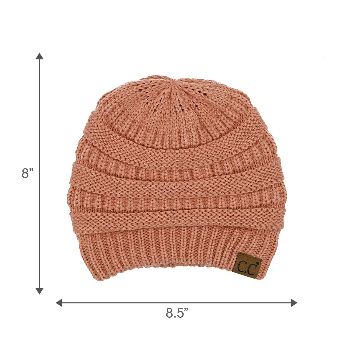 C.C Ribbed Knit Beanie with Ultra-Soft Fuzzy Lining