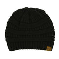 C.C Ribbed Knit Beanie with Ultra-Soft Fuzzy Lining