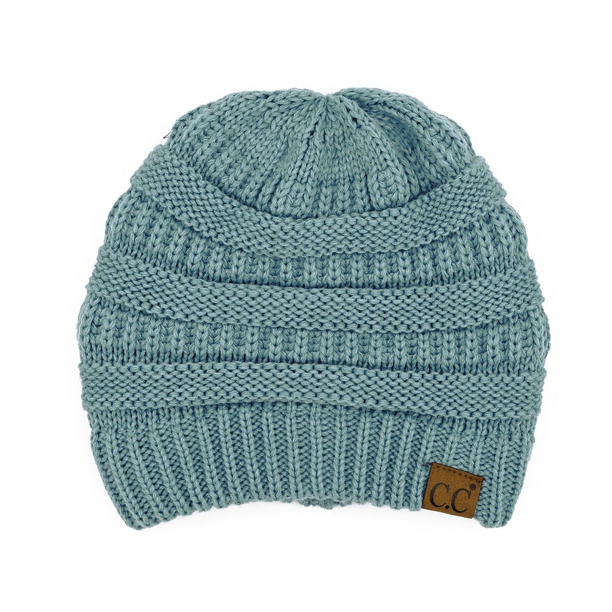 C.C Ribbed Knit Beanie with Ultra-Soft Fuzzy Lining