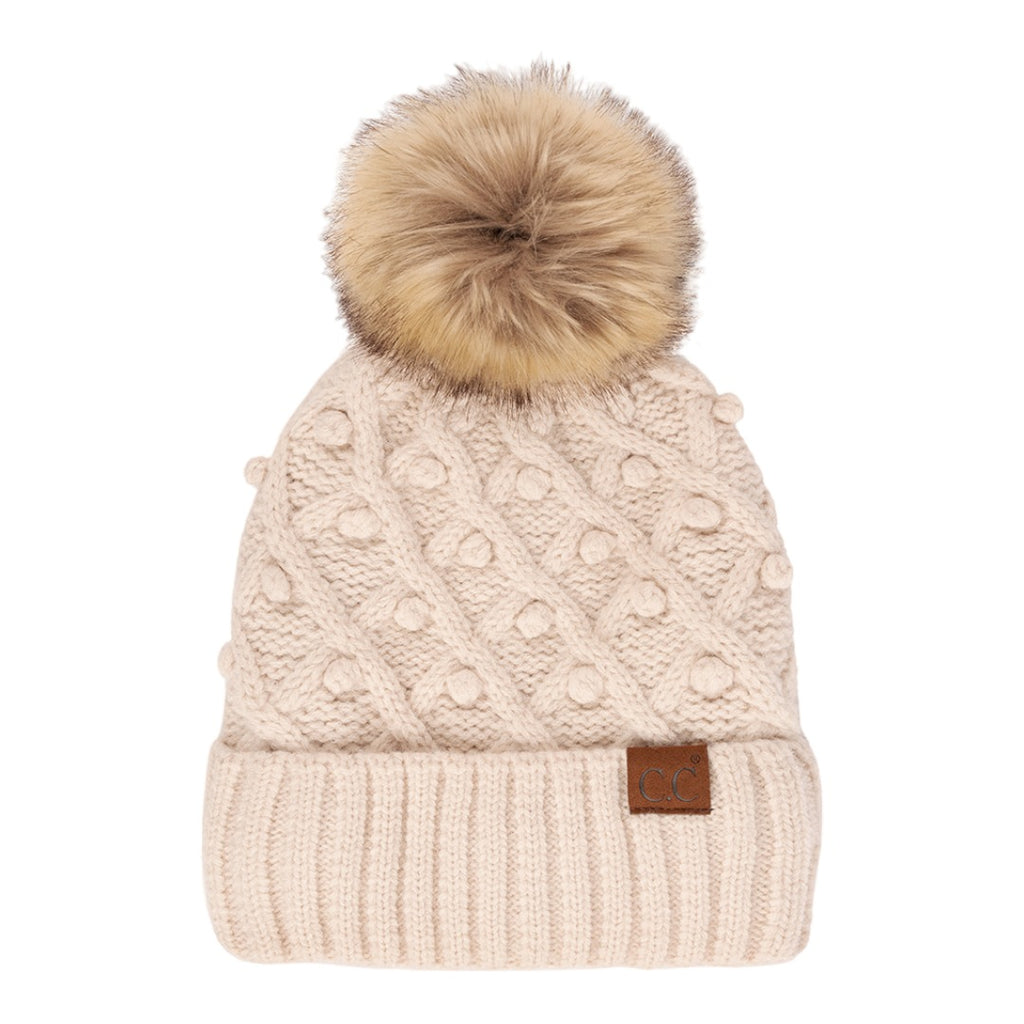 C.C Chunky Knit Bobble Pom Beanie