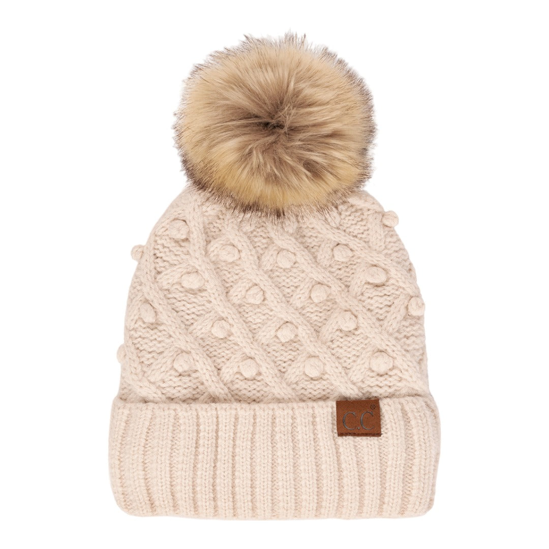 C.C Chunky Knit Bobble Pom Beanie