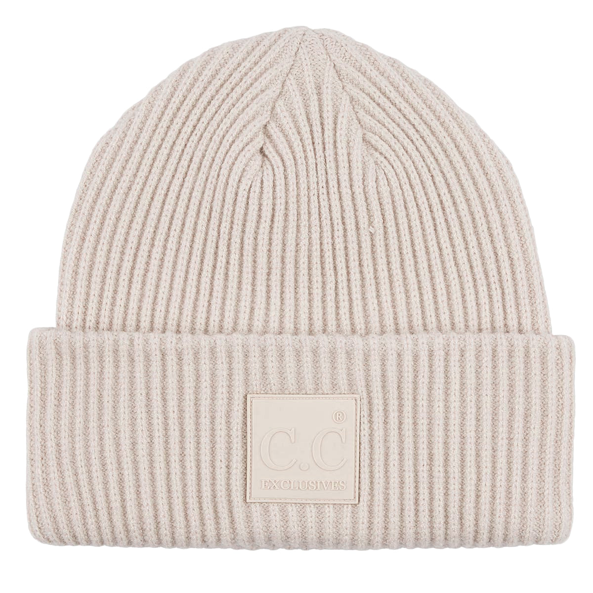C.C Solid Ribbed Knit Cuff Beanie