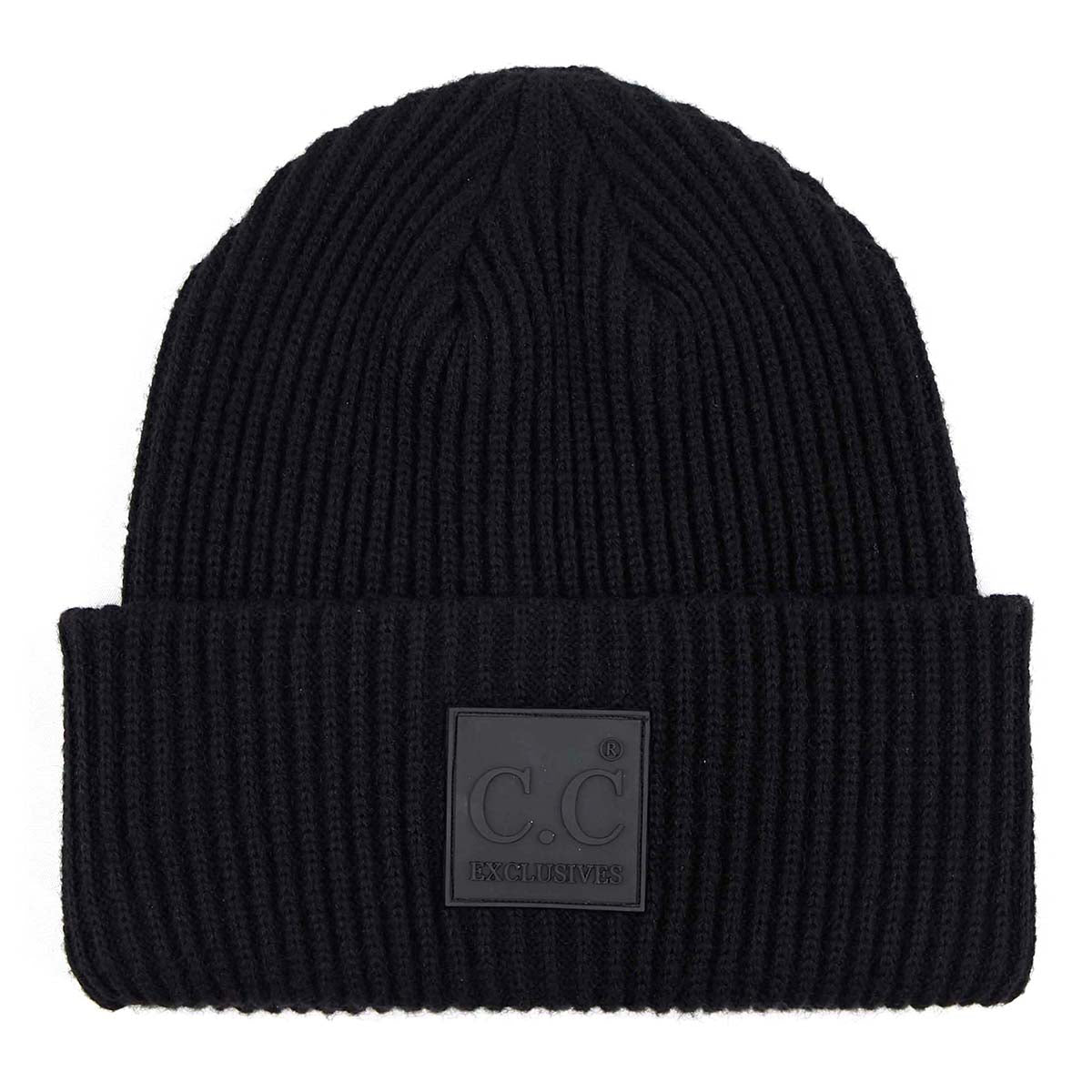 C.C Solid Ribbed Knit Cuff Beanie