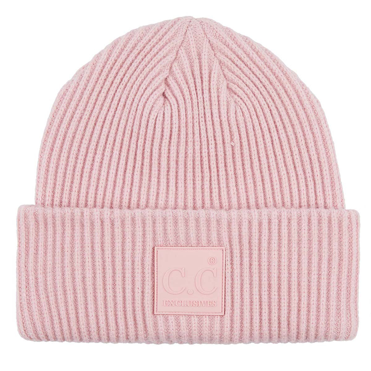 C.C Solid Ribbed Knit Cuff Beanie