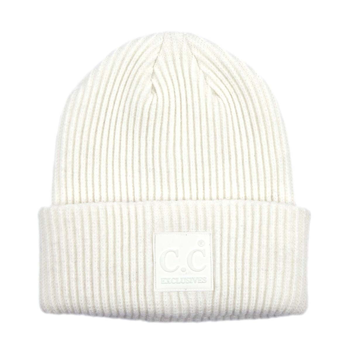 C.C Solid Ribbed Knit Cuff Beanie