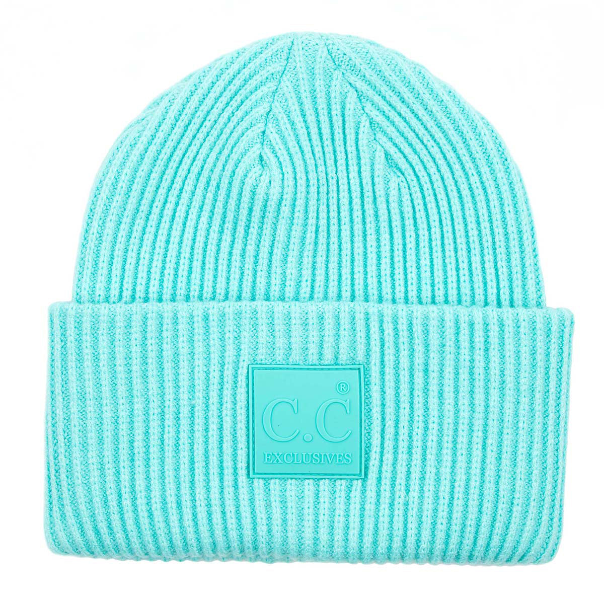 C.C Solid Ribbed Knit Cuff Beanie